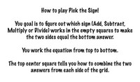 PICK THE SIGN! The fun math game. - luckyclarkbooks